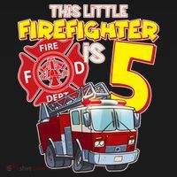 5th Birthday This Little Firefighter Is Five Pajama Set thumb 2