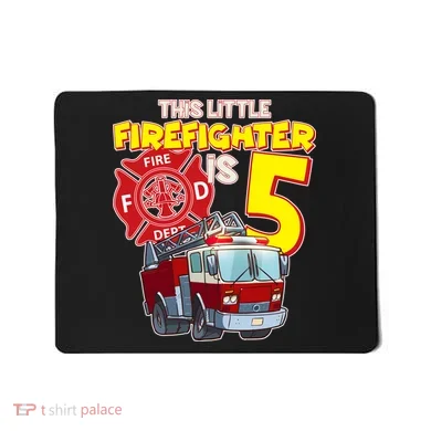 5th Birthday This Little Firefighter Is Five Mousepad