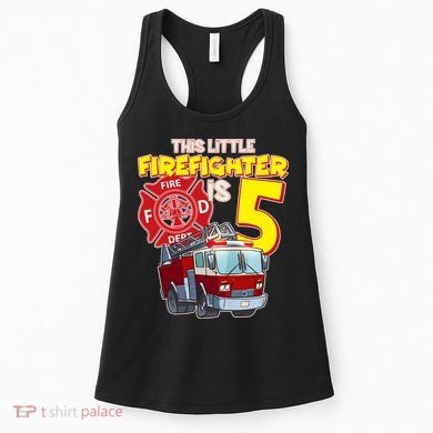 5th Birthday This Little Firefighter Is Five Women's Tank Top