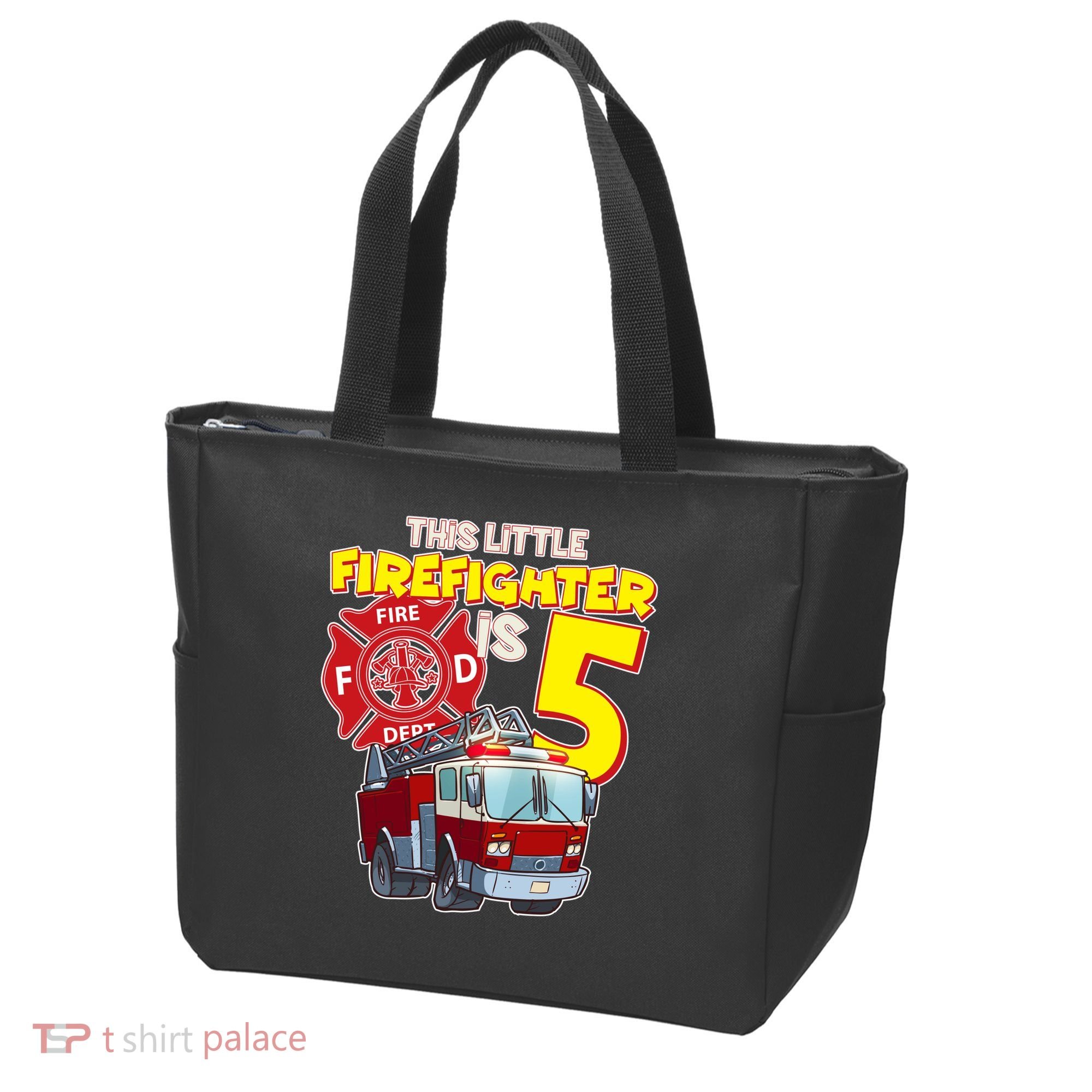 5th Birthday This Little Firefighter Is Five Tote Bag