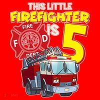5th Birthday This Little Firefighter Is Five Santa Hat thumb 1