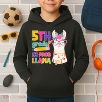 5th Grade? No Prob Llama Kids Hoodie thumb 2