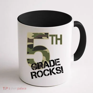 5th Grade Rocks Camo Coffee Mug back