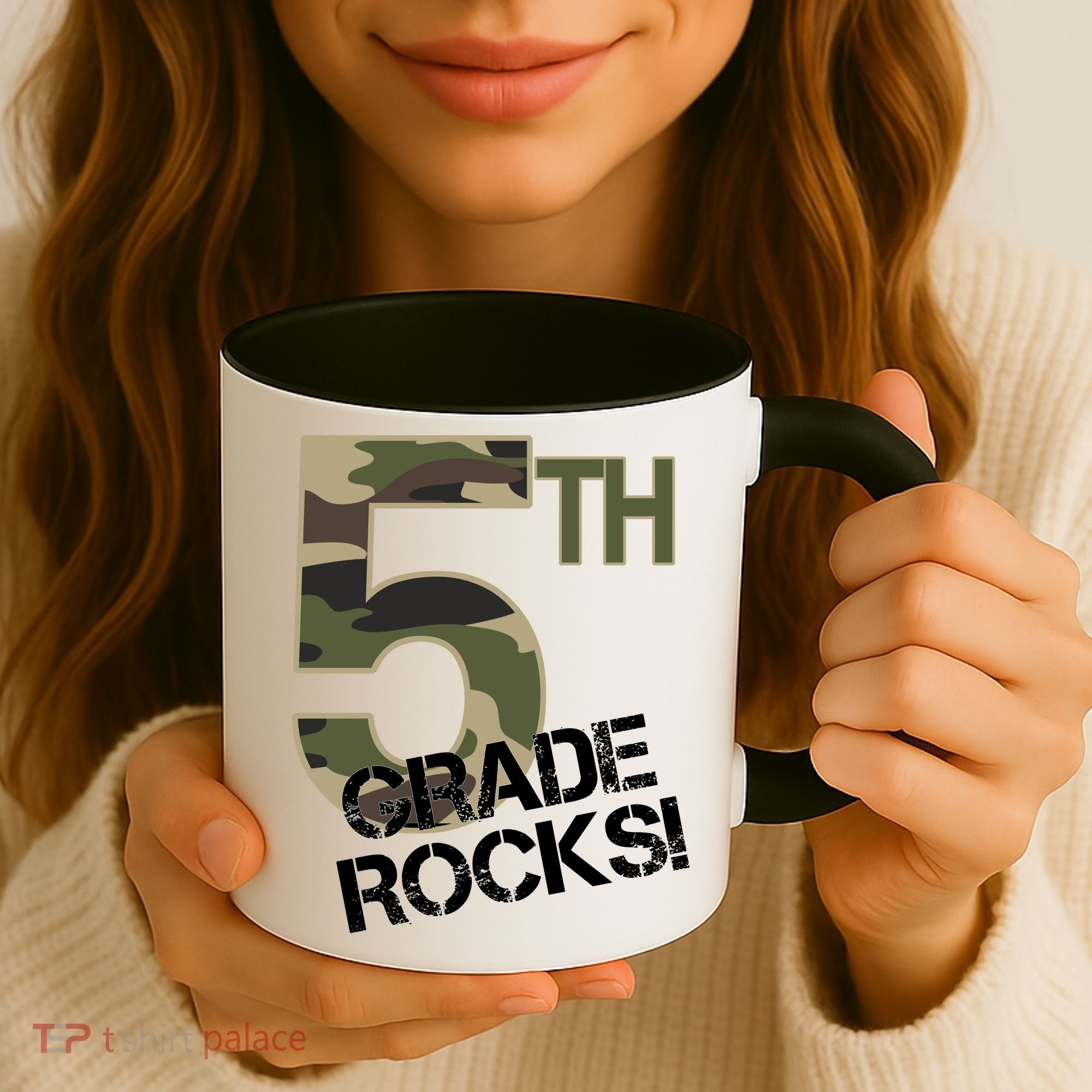 5th Grade Rocks Camo Coffee Mug