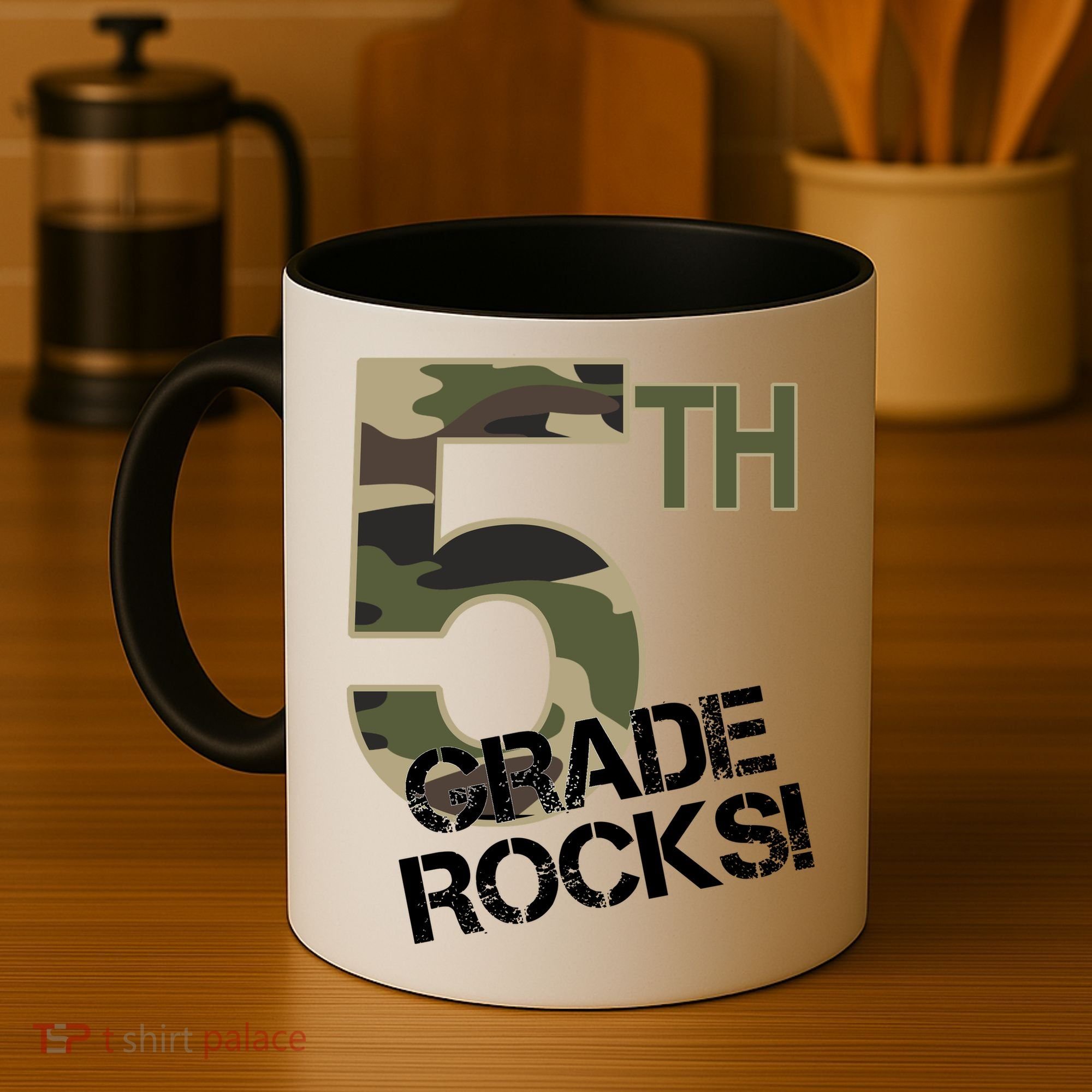 5th Grade Rocks Camo Coffee Mug