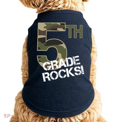 5th Grade Rocks Camo Doggie Tank