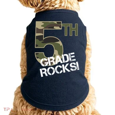 5th Grade Rocks Camo Doggie Tank