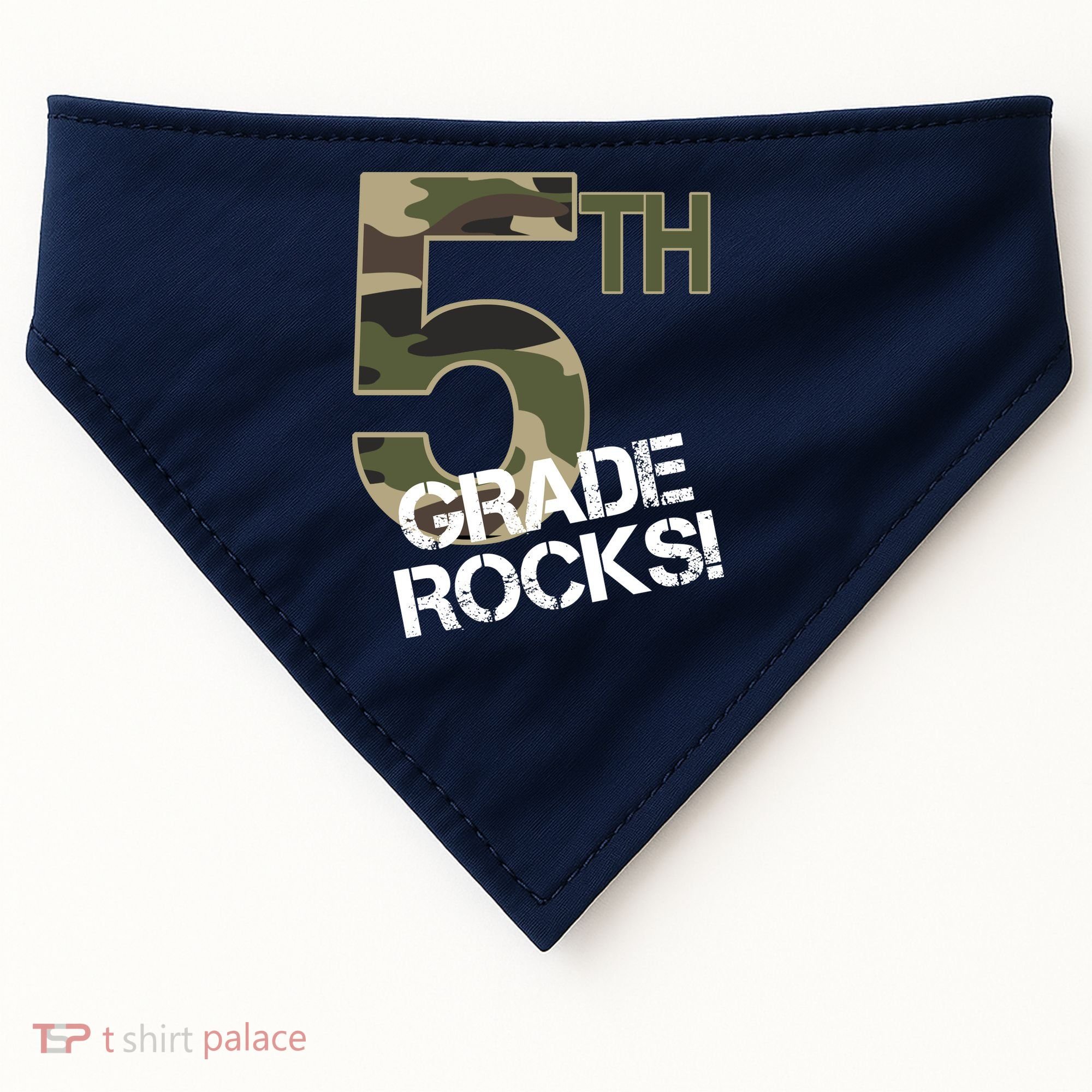 5th Grade Rocks Camo USA-Made Doggie Bandana