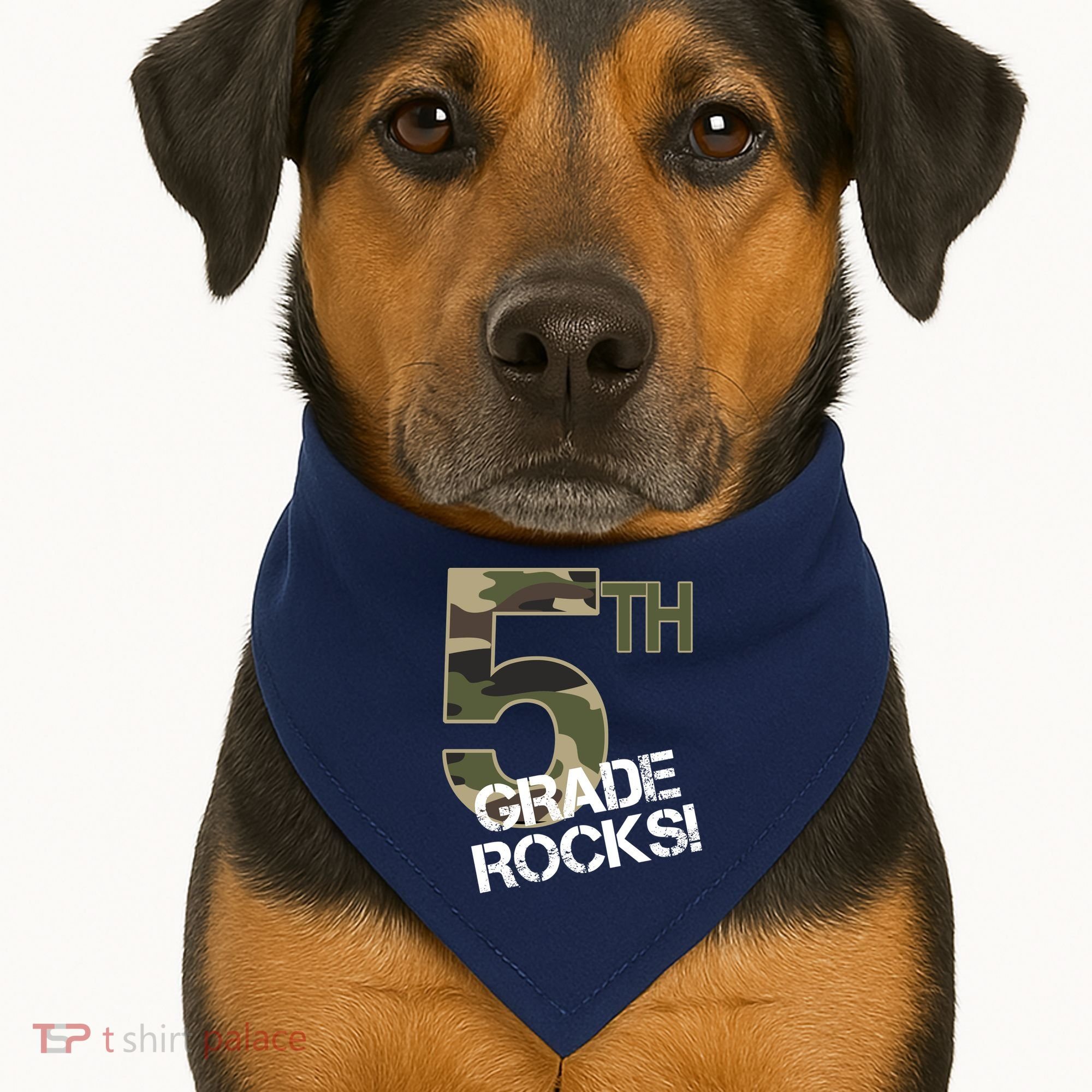 5th Grade Rocks Camo USA-Made Doggie Bandana