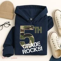 5th Grade Rocks Camo Hoodie thumb 4