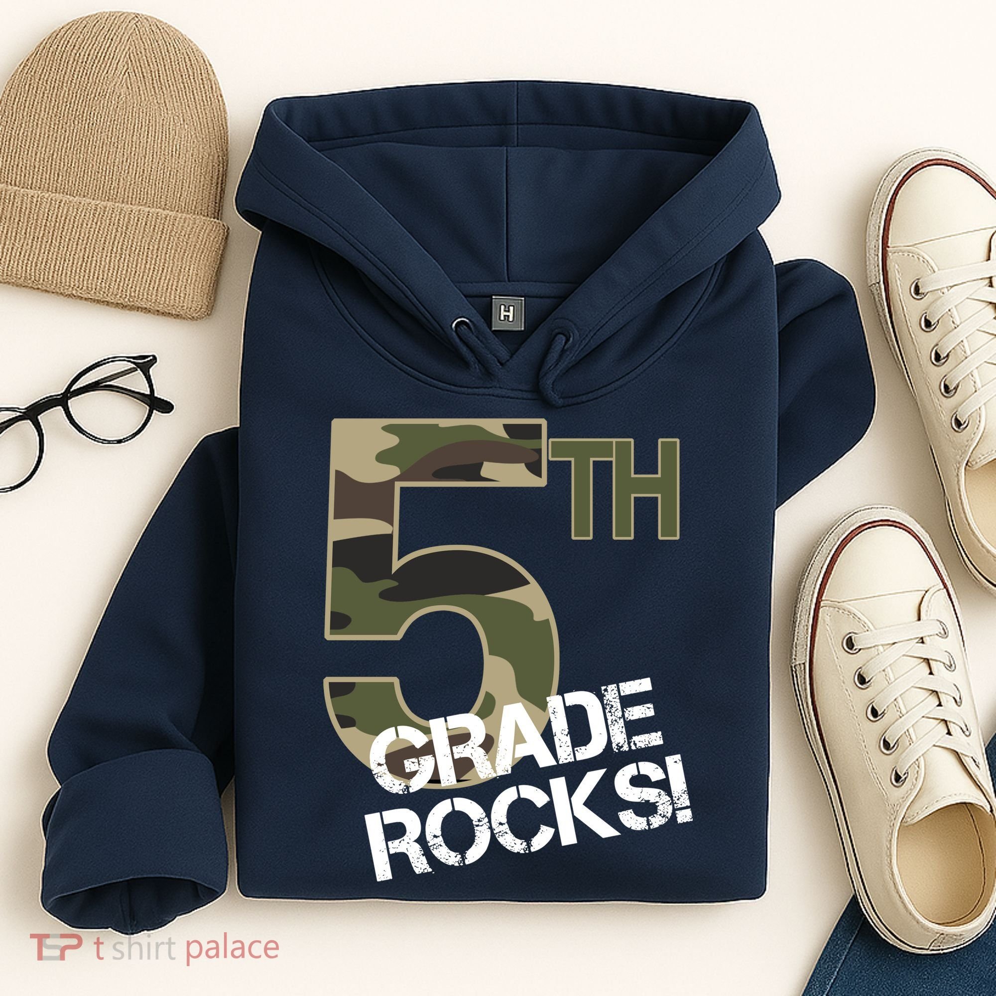 5th Grade Rocks Camo Hoodie