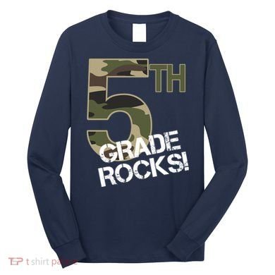 5th Grade Rocks Camo Long Sleeve Shirt