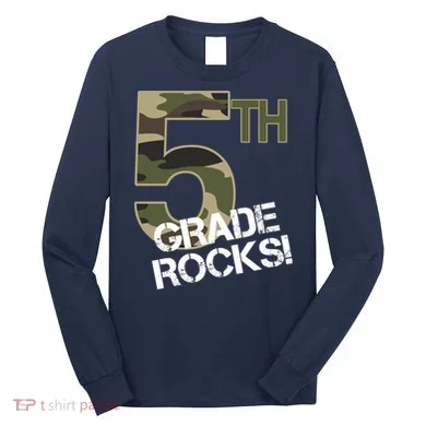 5th Grade Rocks Camo Long Sleeve Shirt