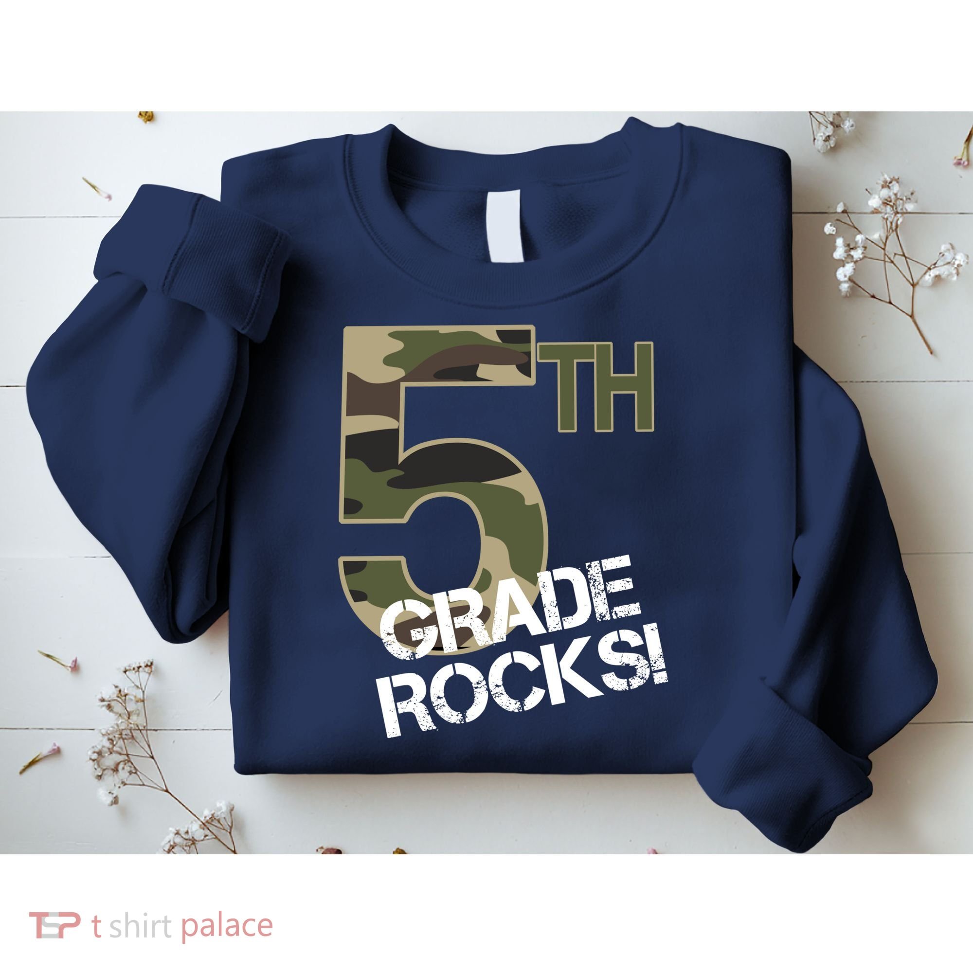 5th Grade Rocks Camo Sweatshirt