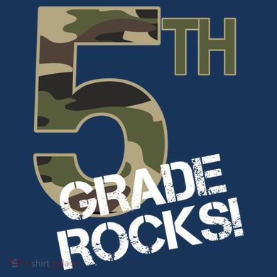 5th Grade Rocks Camo T-Shirt