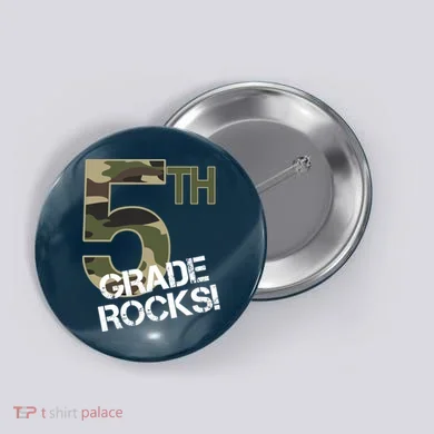 5th Grade Rocks Camo Button