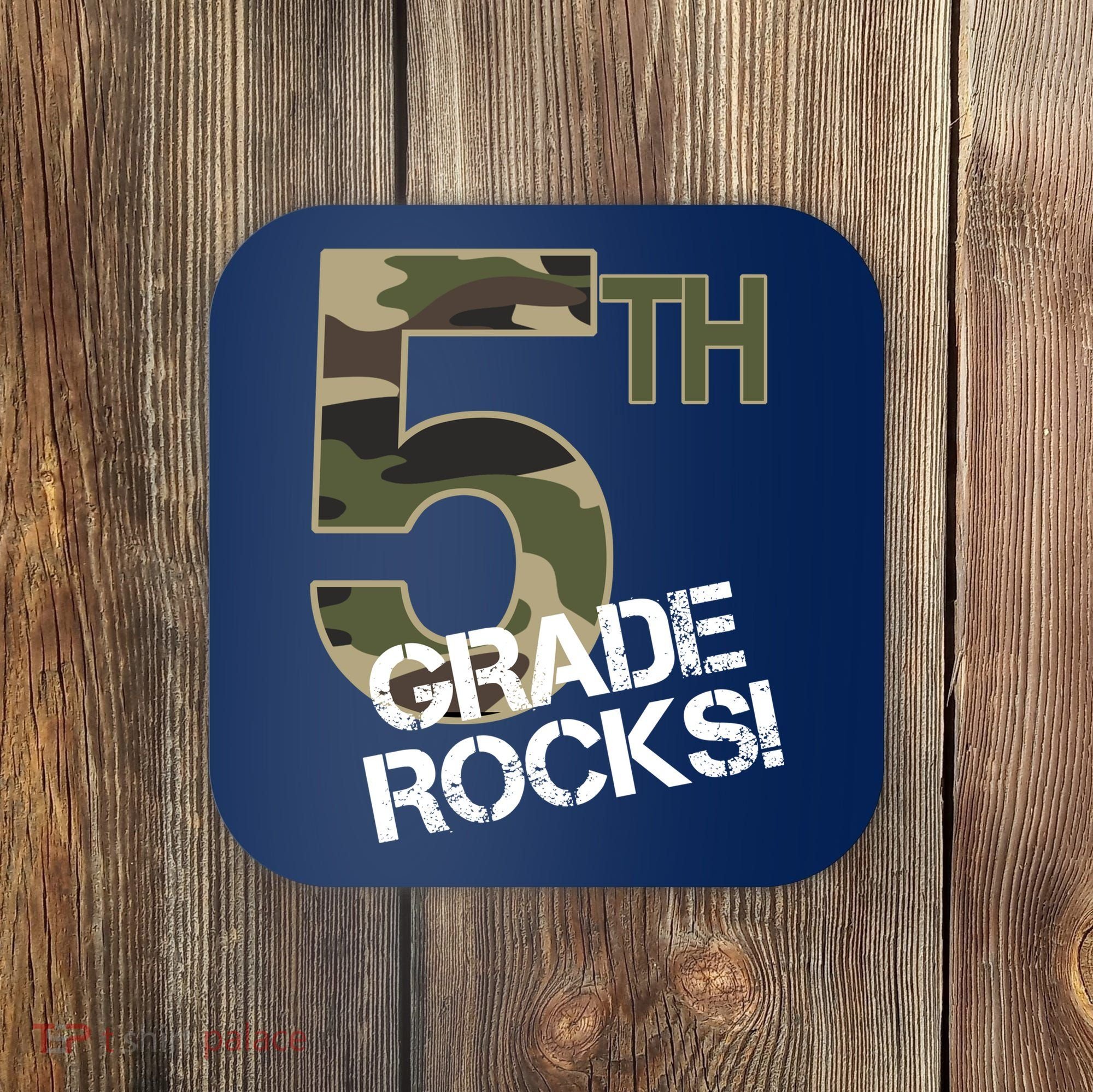 5th Grade Rocks Camo Coaster