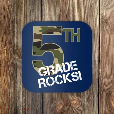 5th Grade Rocks Camo Coaster