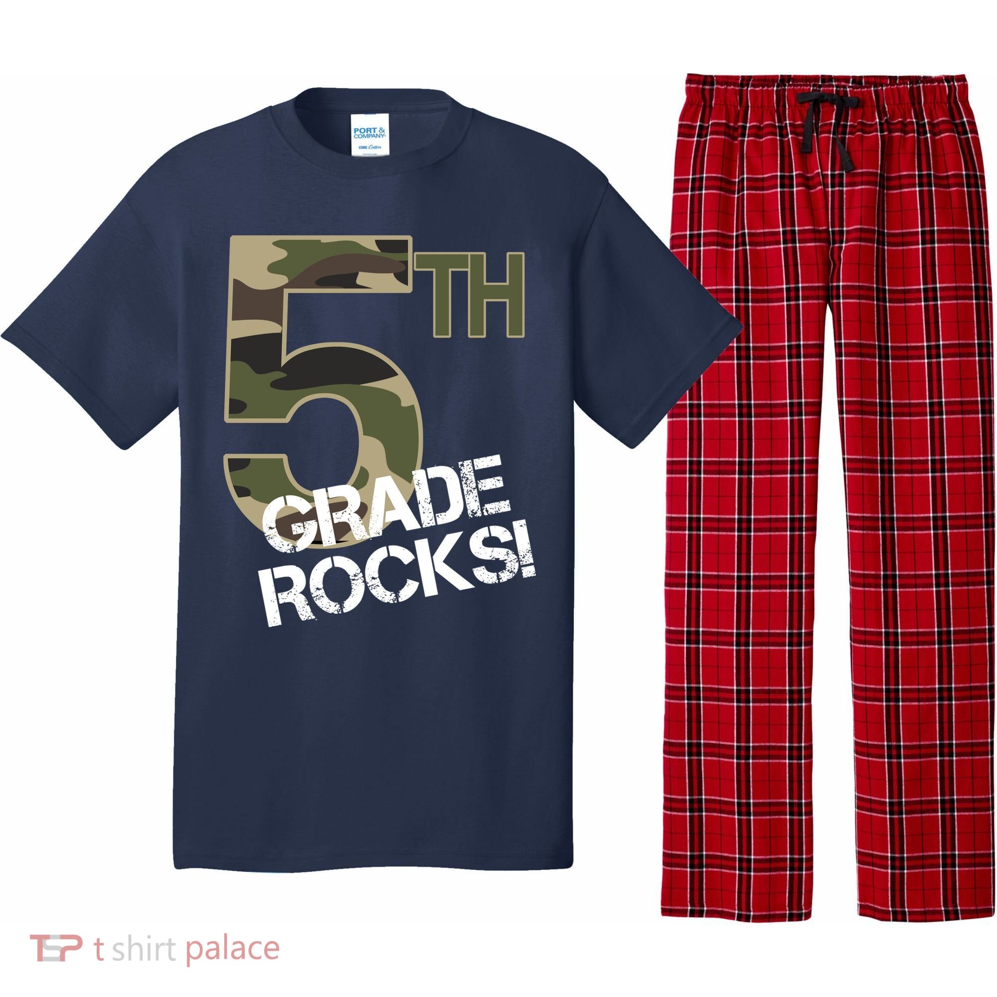 5th Grade Rocks Camo Pajama Set