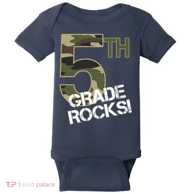 5th Grade Rocks Camo Baby Bodysuit