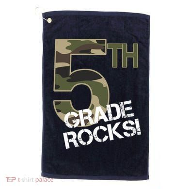 5th Grade Rocks Camo Golf Towel