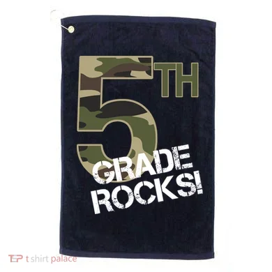 5th Grade Rocks Camo Golf Towel