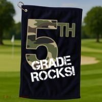 5th Grade Rocks Camo Golf Towel thumb 1