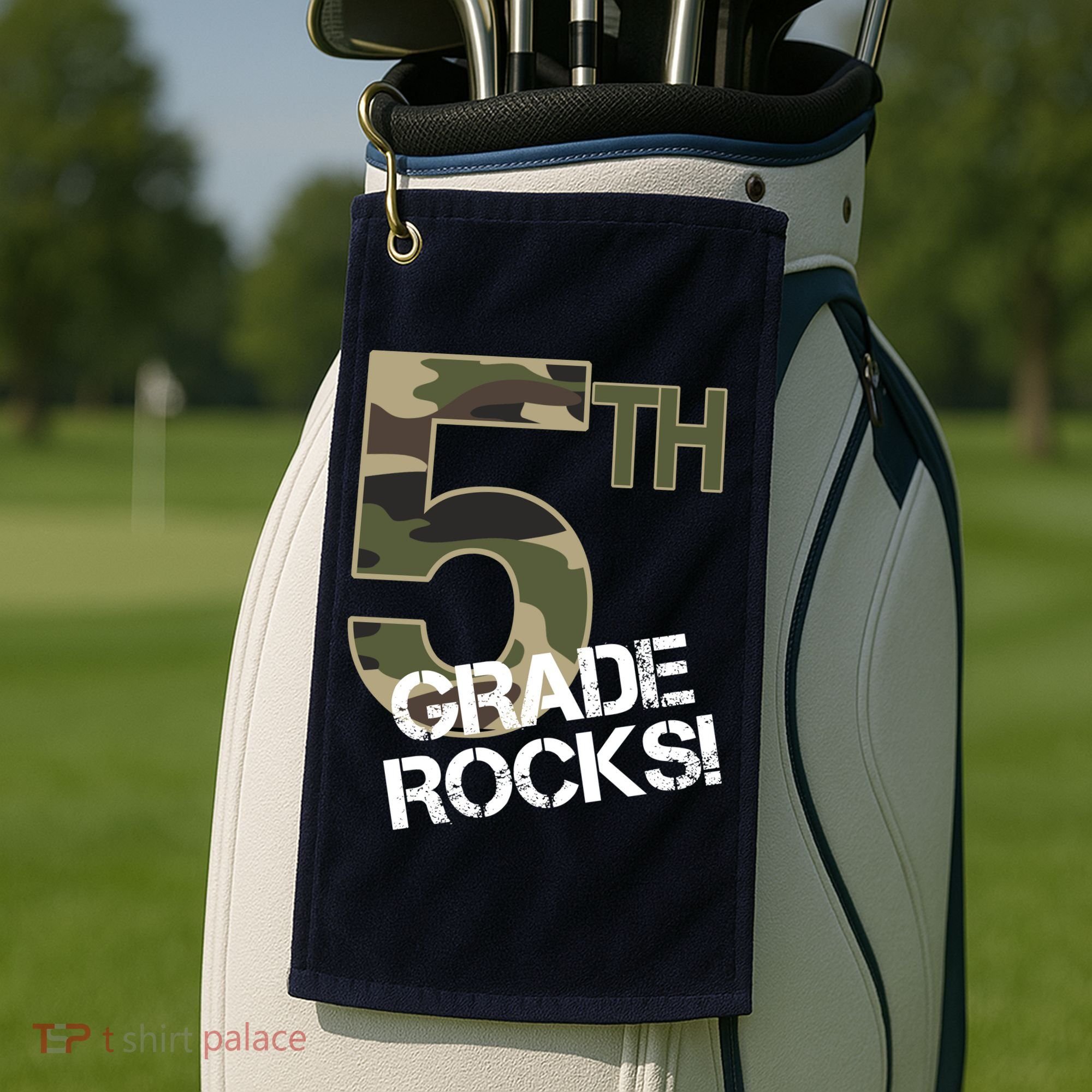 5th Grade Rocks Camo Golf Towel