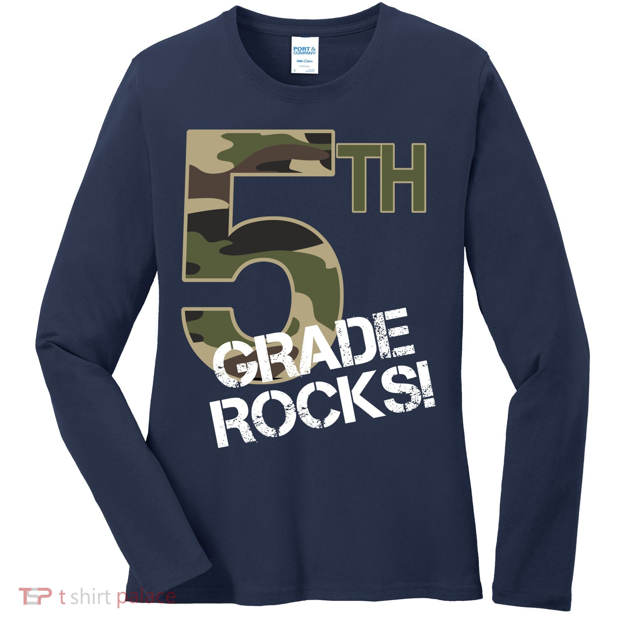 5th Grade Rocks Camo Women's Long Sleeve Shirt