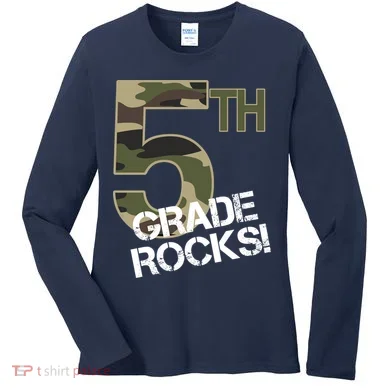 5th Grade Rocks Camo Women's Long Sleeve Shirt