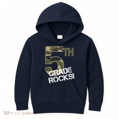 5th Grade Rocks Camo Kids Hoodie