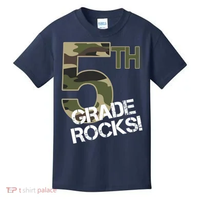 5th Grade Rocks Camo Kids T-Shirt