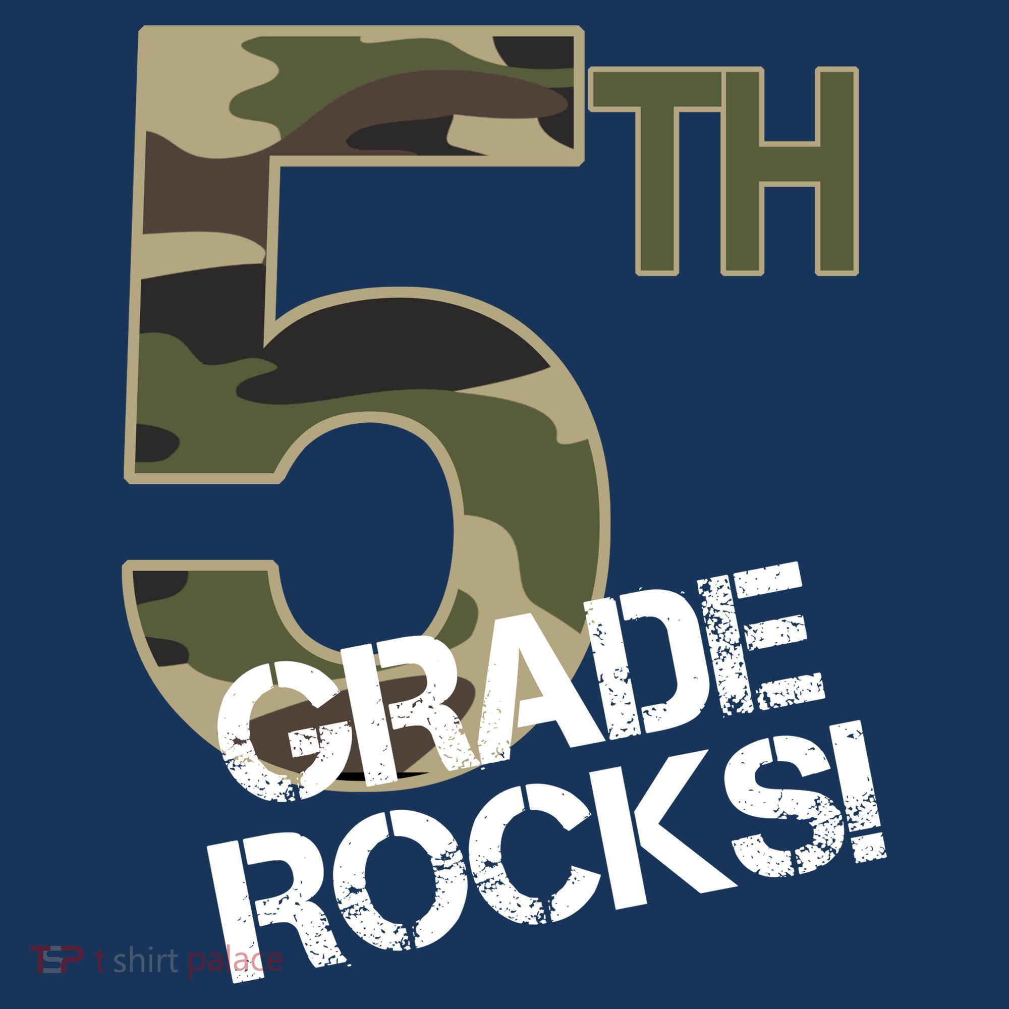 5th Grade Rocks Camo Kids T-Shirt