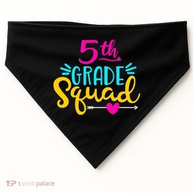 5th Grade Squad Team Arrow Heart USA-Made Doggie Bandana