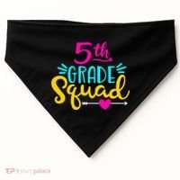 5th Grade Squad Team Arrow Heart USA-Made Doggie Bandana thumb 0