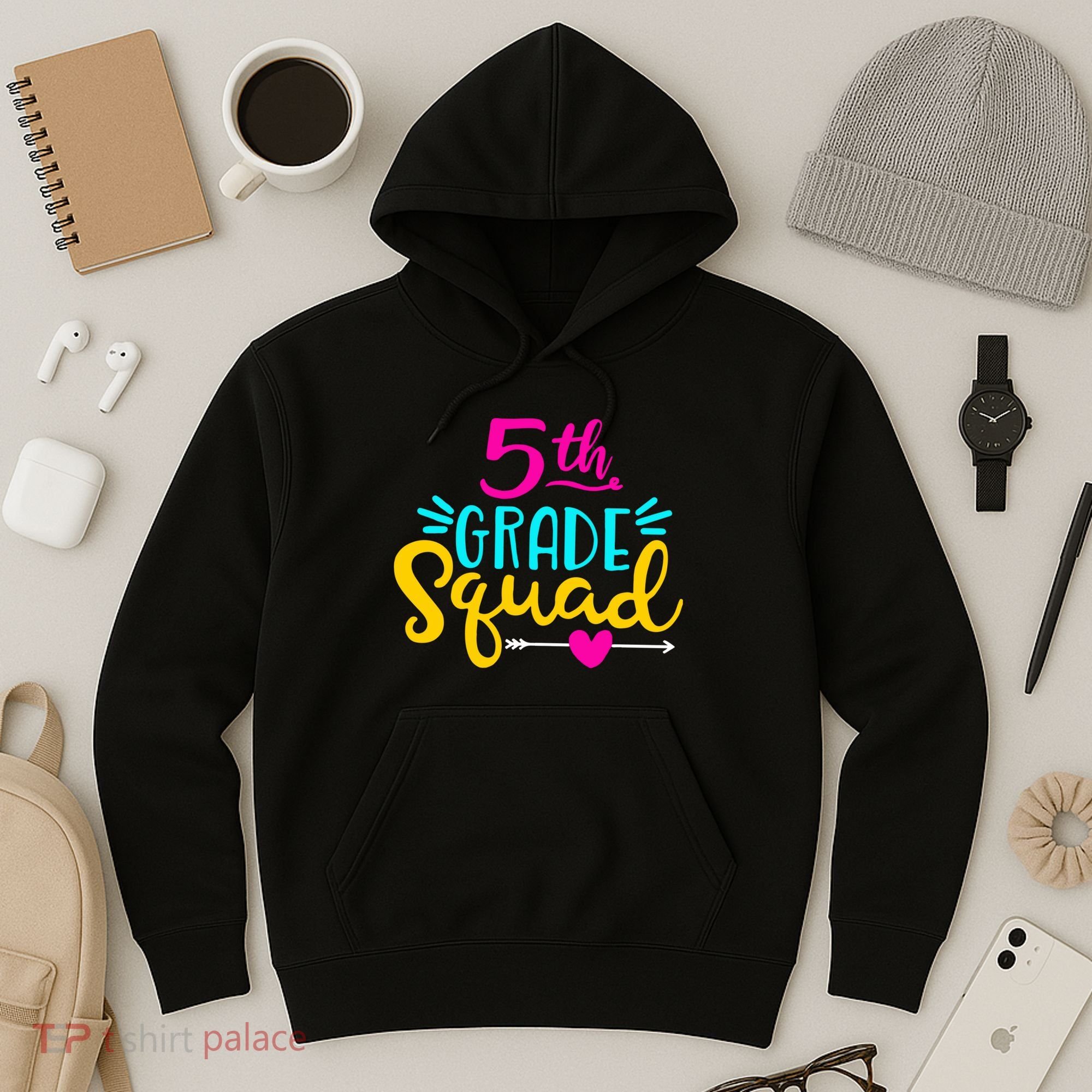 5th Grade Squad Team Arrow Heart Hoodie