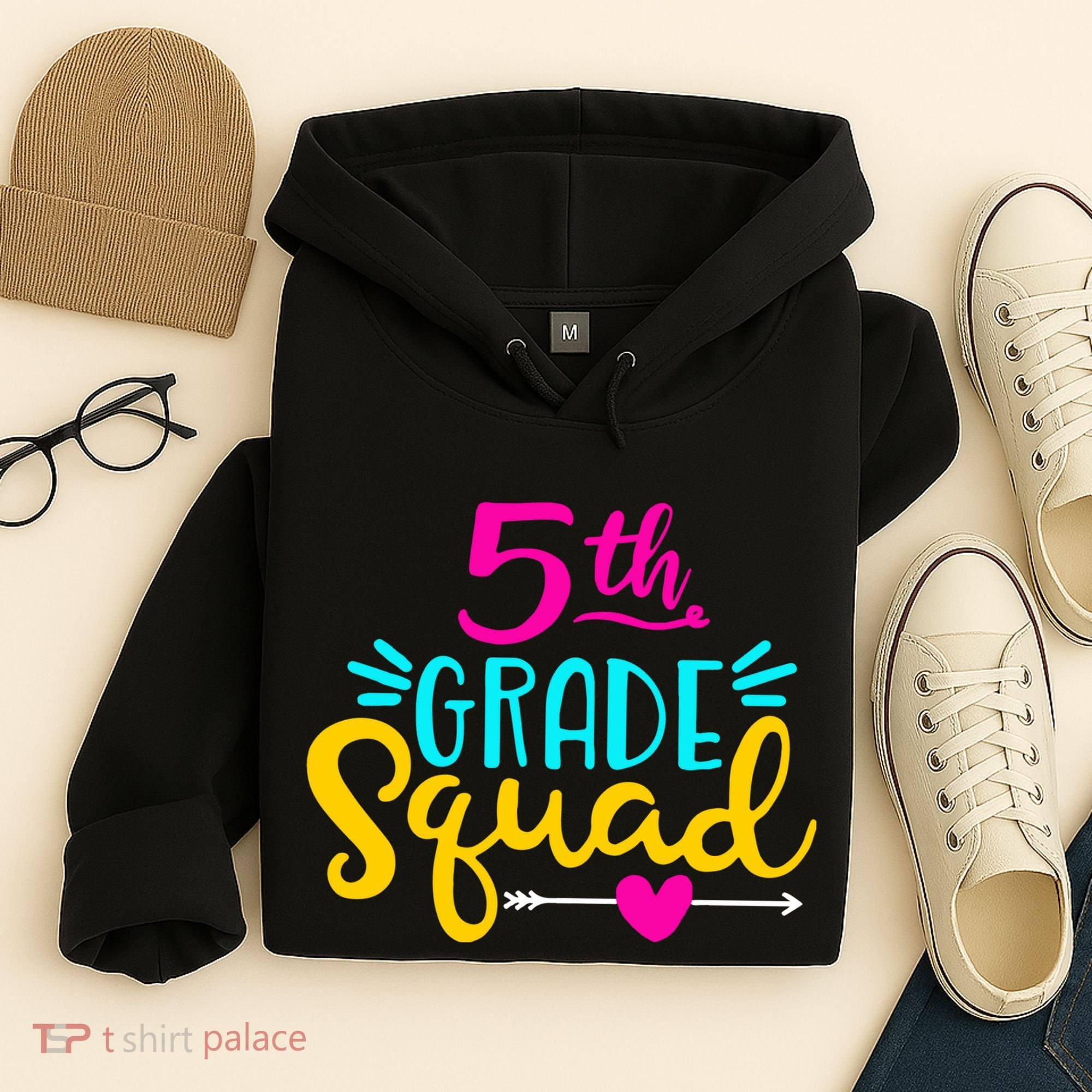 5th Grade Squad Team Arrow Heart Hoodie