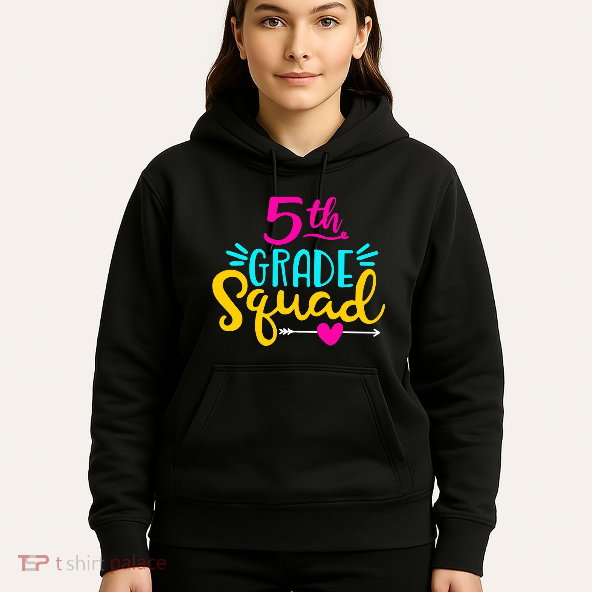 5th Grade Squad Team Arrow Heart Hoodie