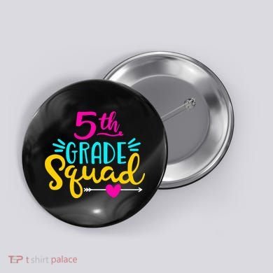 5th Grade Squad Team Arrow Heart Button