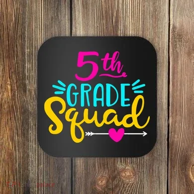 5th Grade Squad Team Arrow Heart Coaster