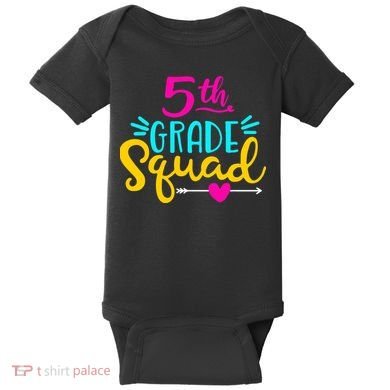 5th Grade Squad Team Arrow Heart Baby Bodysuit