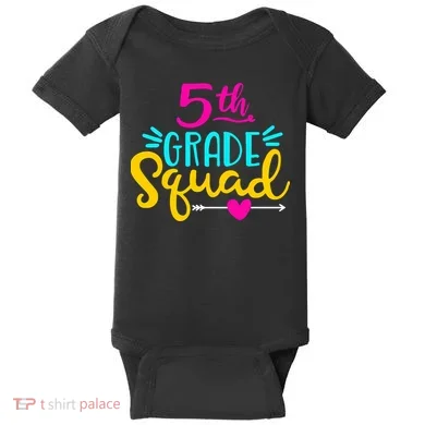 5th Grade Squad Team Arrow Heart Baby Bodysuit