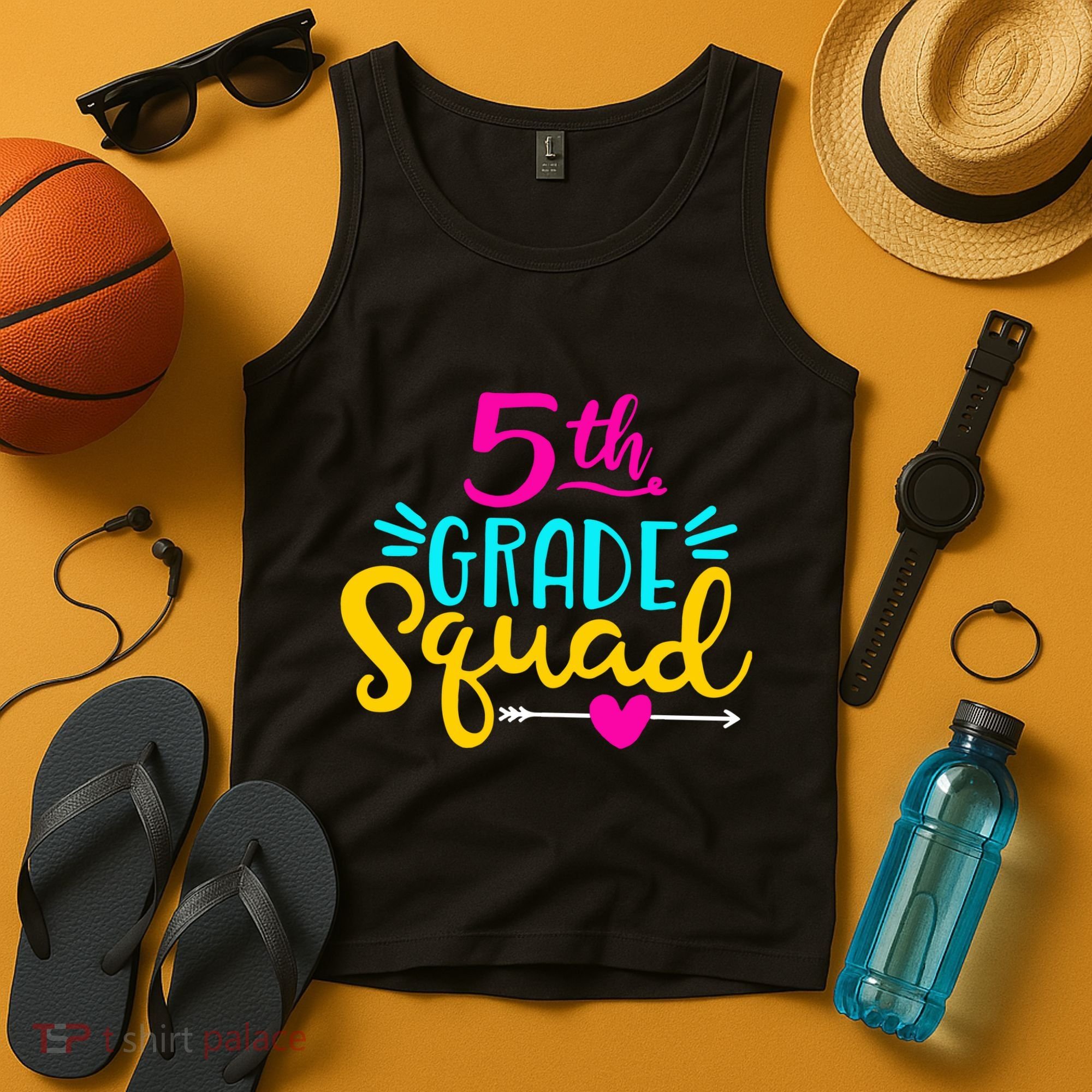 5th Grade Squad Team Arrow Heart Tank Top