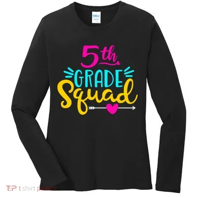 5th Grade Squad Team Arrow Heart Women's Long Sleeve Shirt