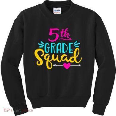 5th Grade Squad Team Arrow Heart Kids Sweatshirt