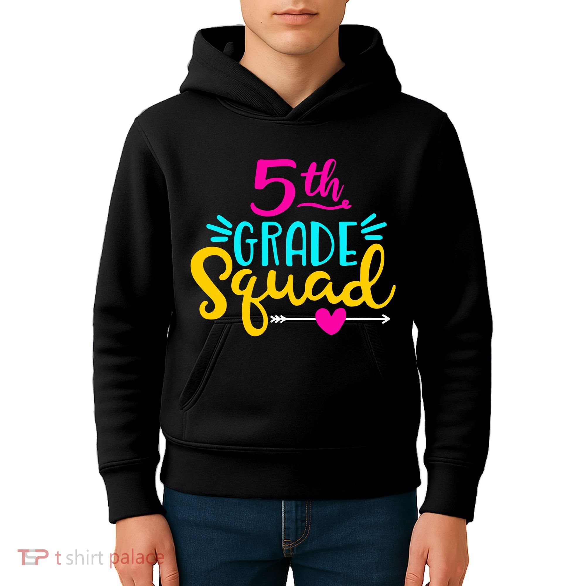 5th Grade Squad Team Arrow Heart Kids Hoodie