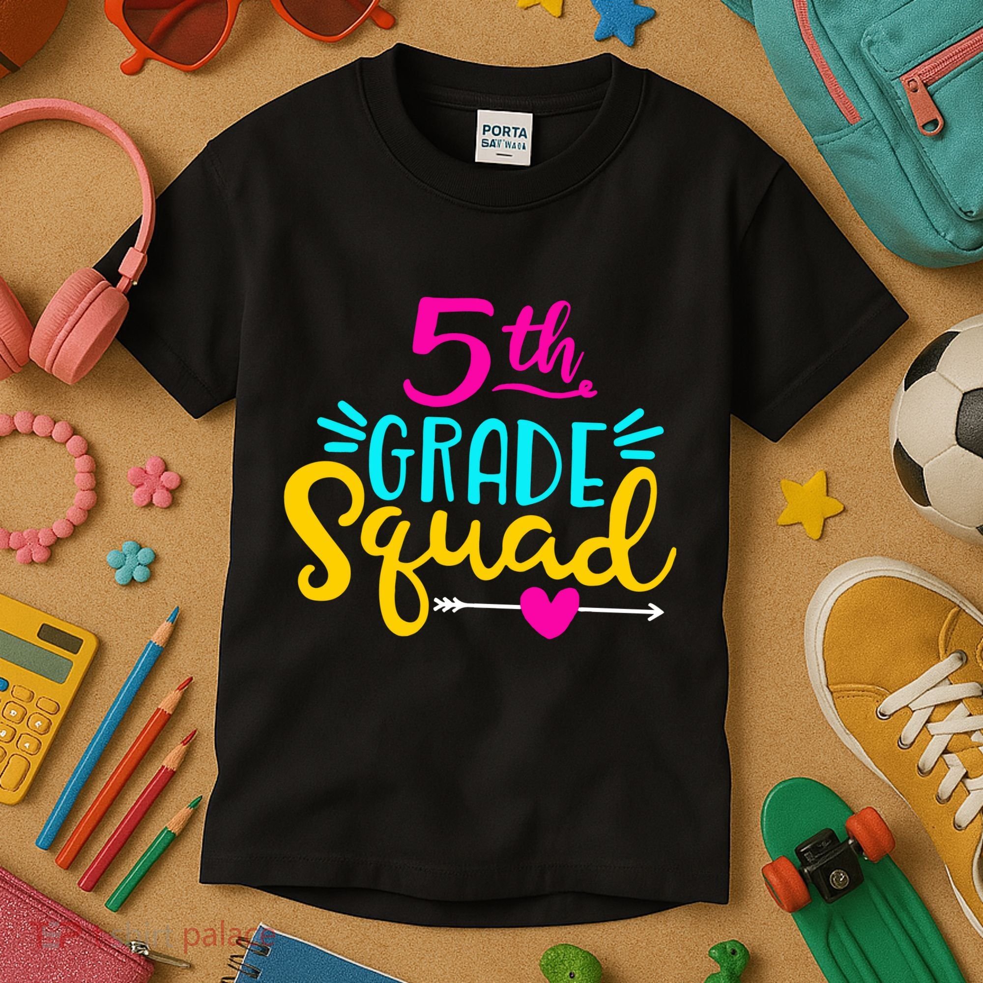 5th Grade Squad Team Arrow Heart Kids T-Shirt