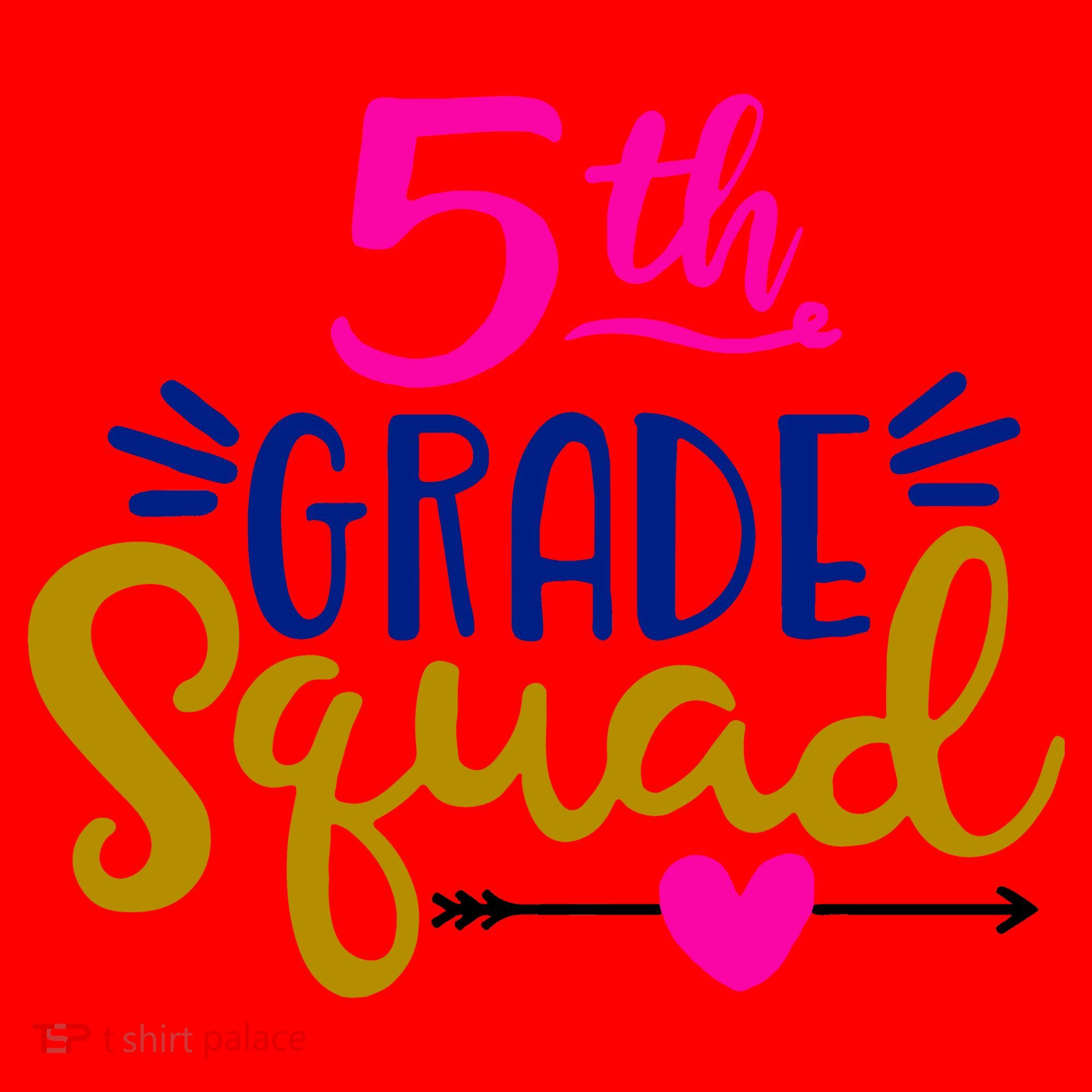 5th Grade Squad Team Arrow Heart Santa Hat