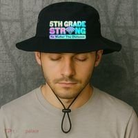5th Grade Strong No Matter The Distance Distancing Learning Bucket Hat thumb 2