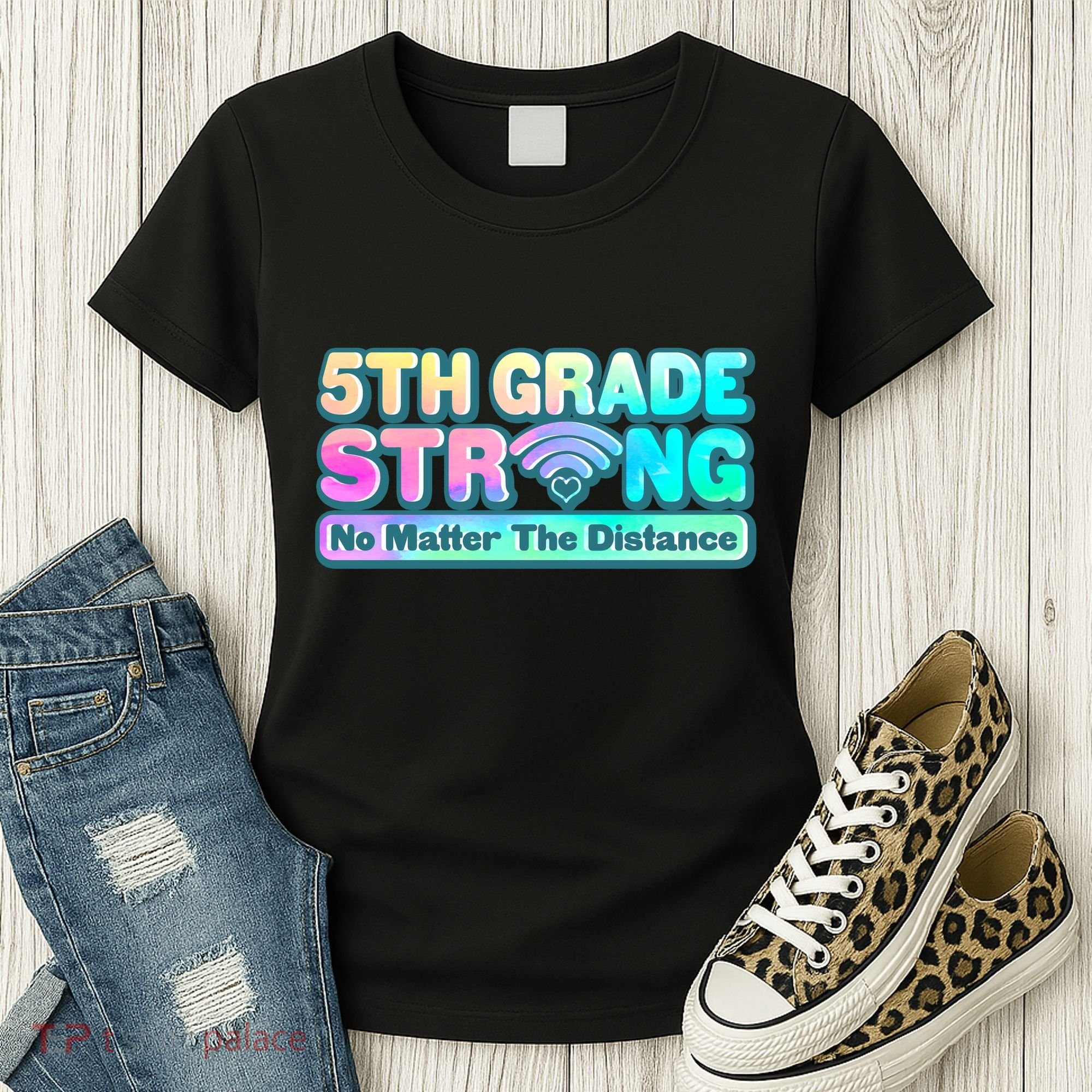 5th Grade Strong No Matter The Distance Distancing Learning Women's T-Shirt